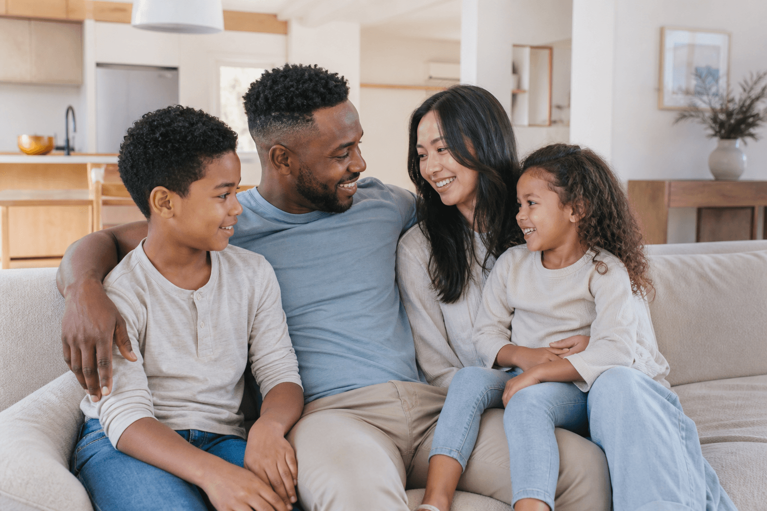 Warm multi-generation family portrait